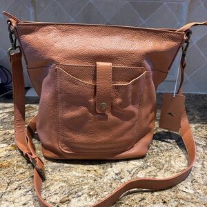 Tommy Bahama Brown Leather Bag Bucket bag,shoulder,crossbody